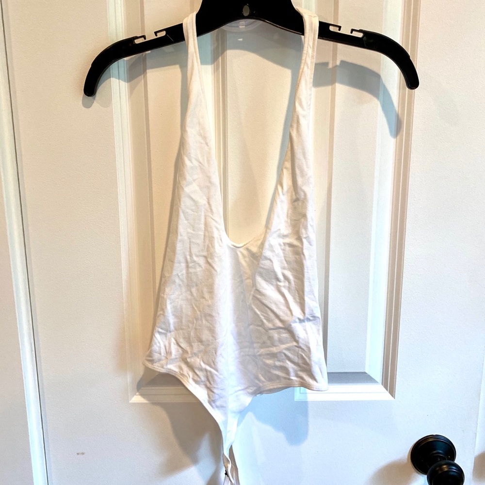 White low cut bodysuit